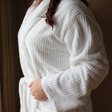 Satin Stripe Coral Fleece Micro Fibre Robe LX